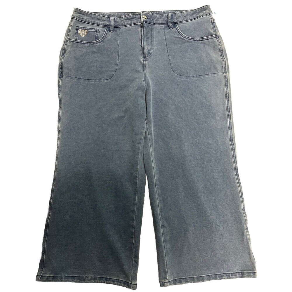 Dream Jeannes By Quacker Factory Jeans Women’s Large Rhinestone Heart Pants